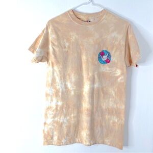 Call Your Mother Neutral Tie Dye Surfer Skeleton Graphic Tee Front & Back